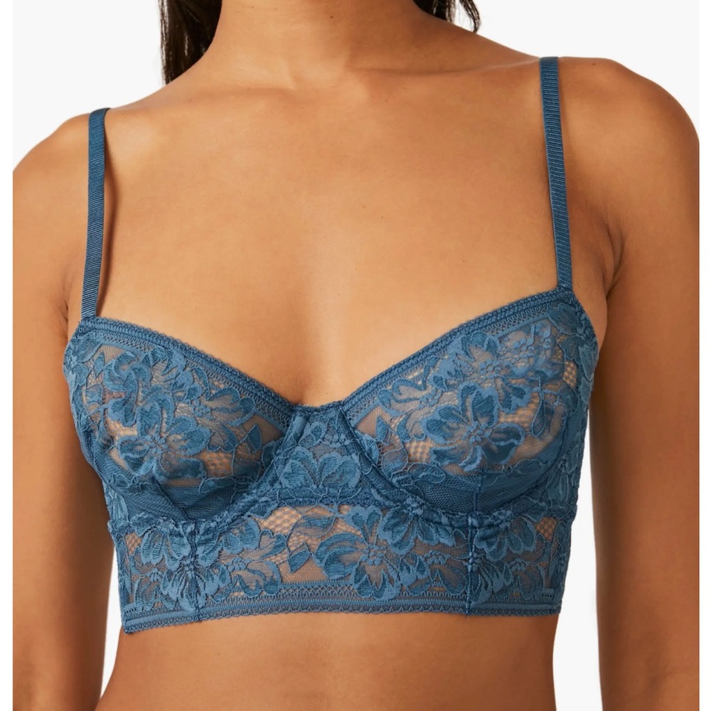 Sorento Demi Longline teal, lace bralette 32D